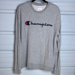 Champion Gray Crewneck Sweater with Classic Logo